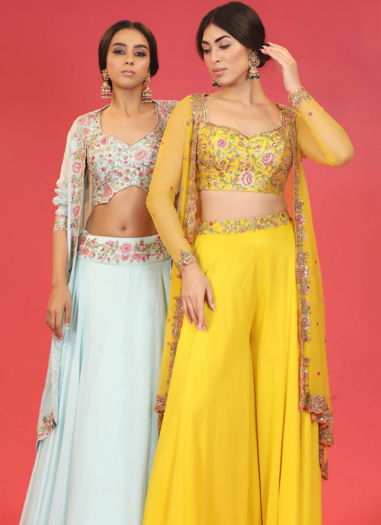 Yellow Cape Sharara Set