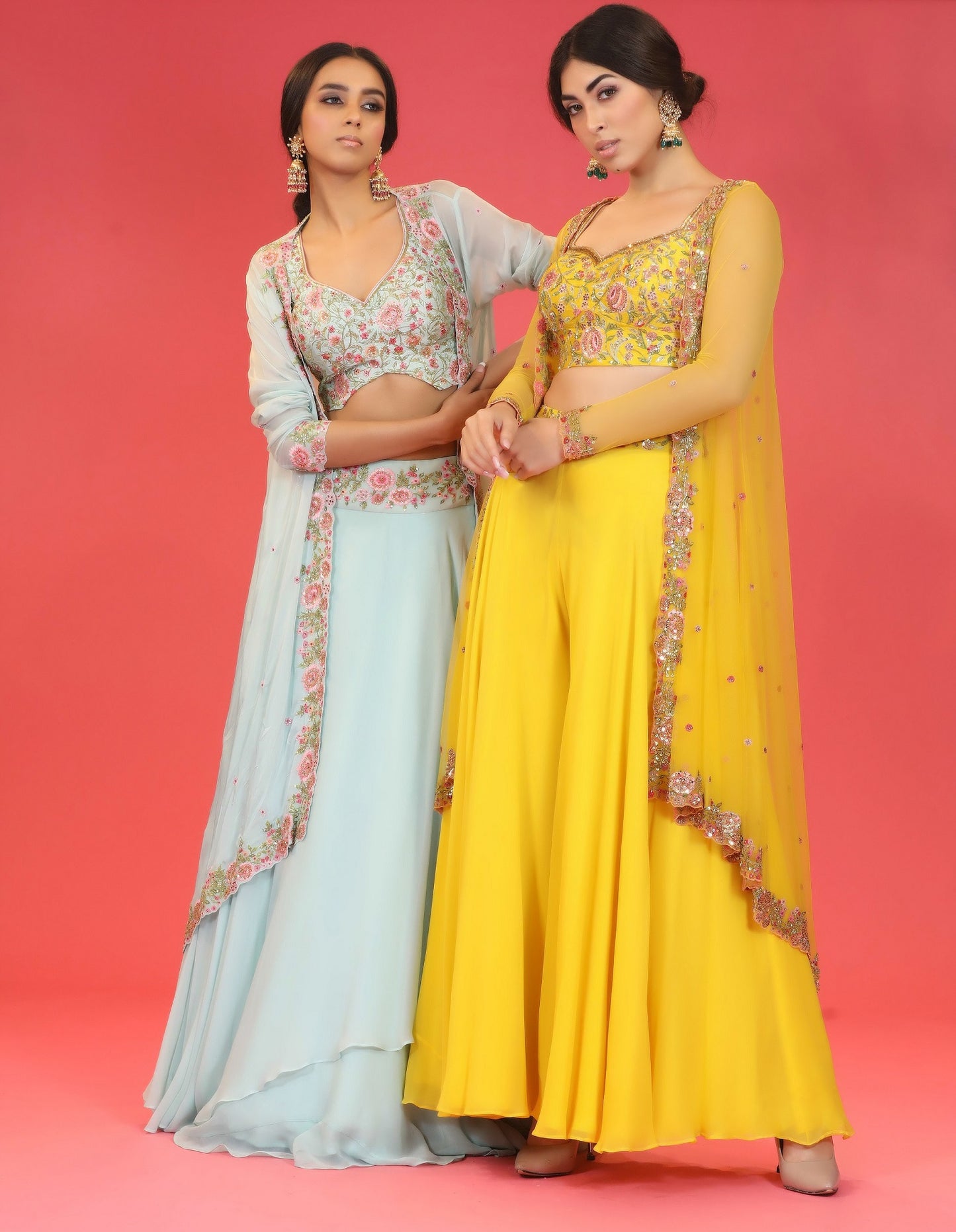 Yellow Cape Sharara Set