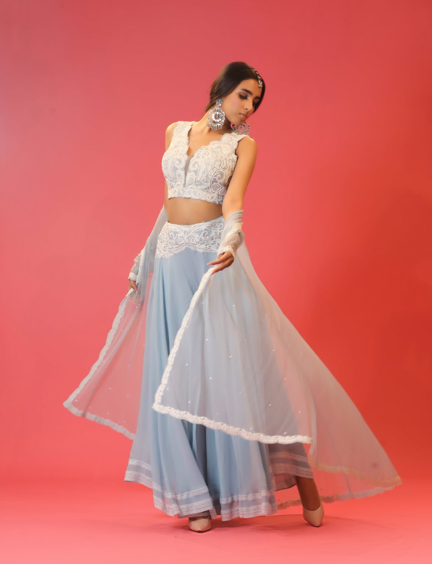 Aqua White Sharara