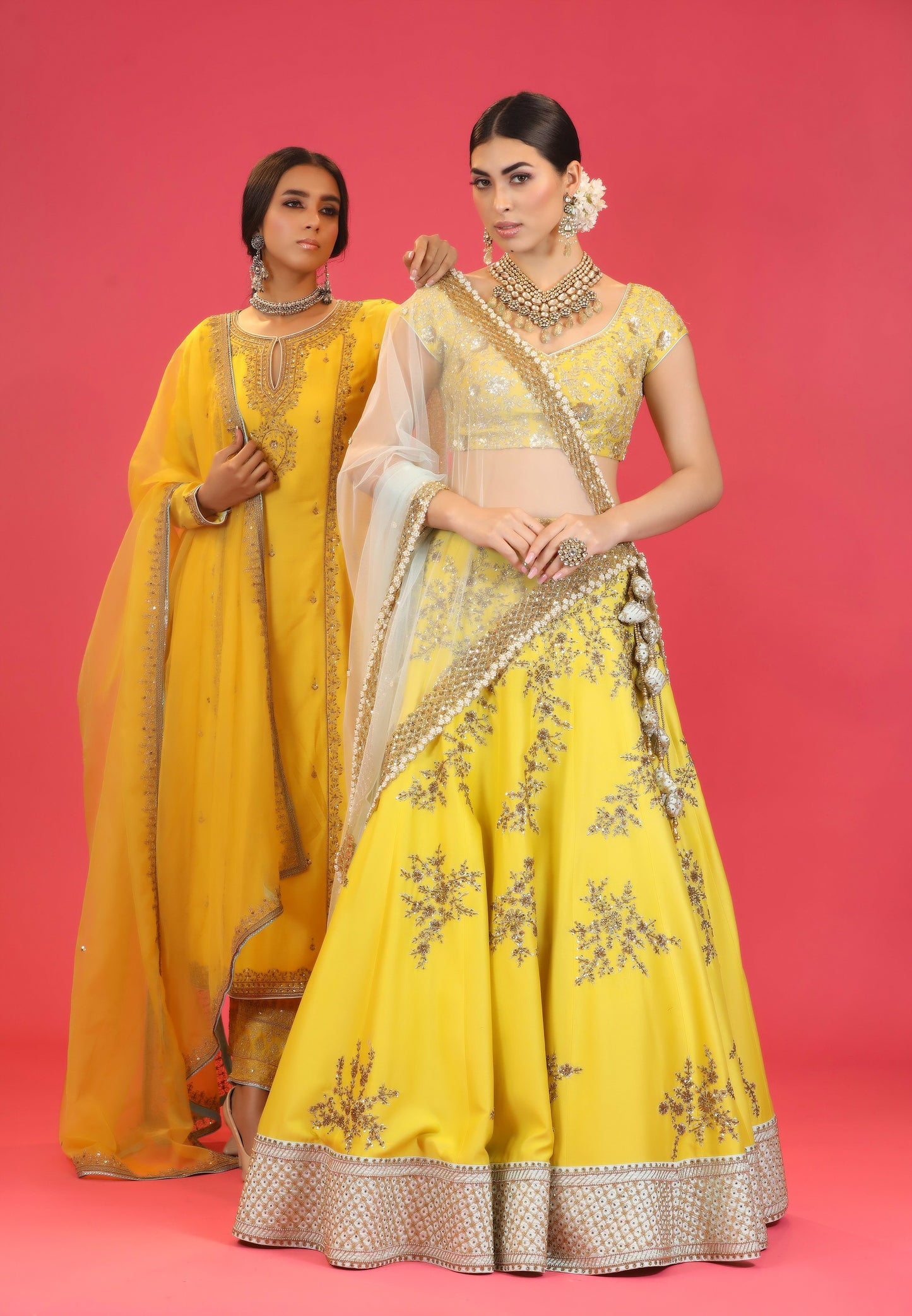 Yellow Chanderi Lehenga