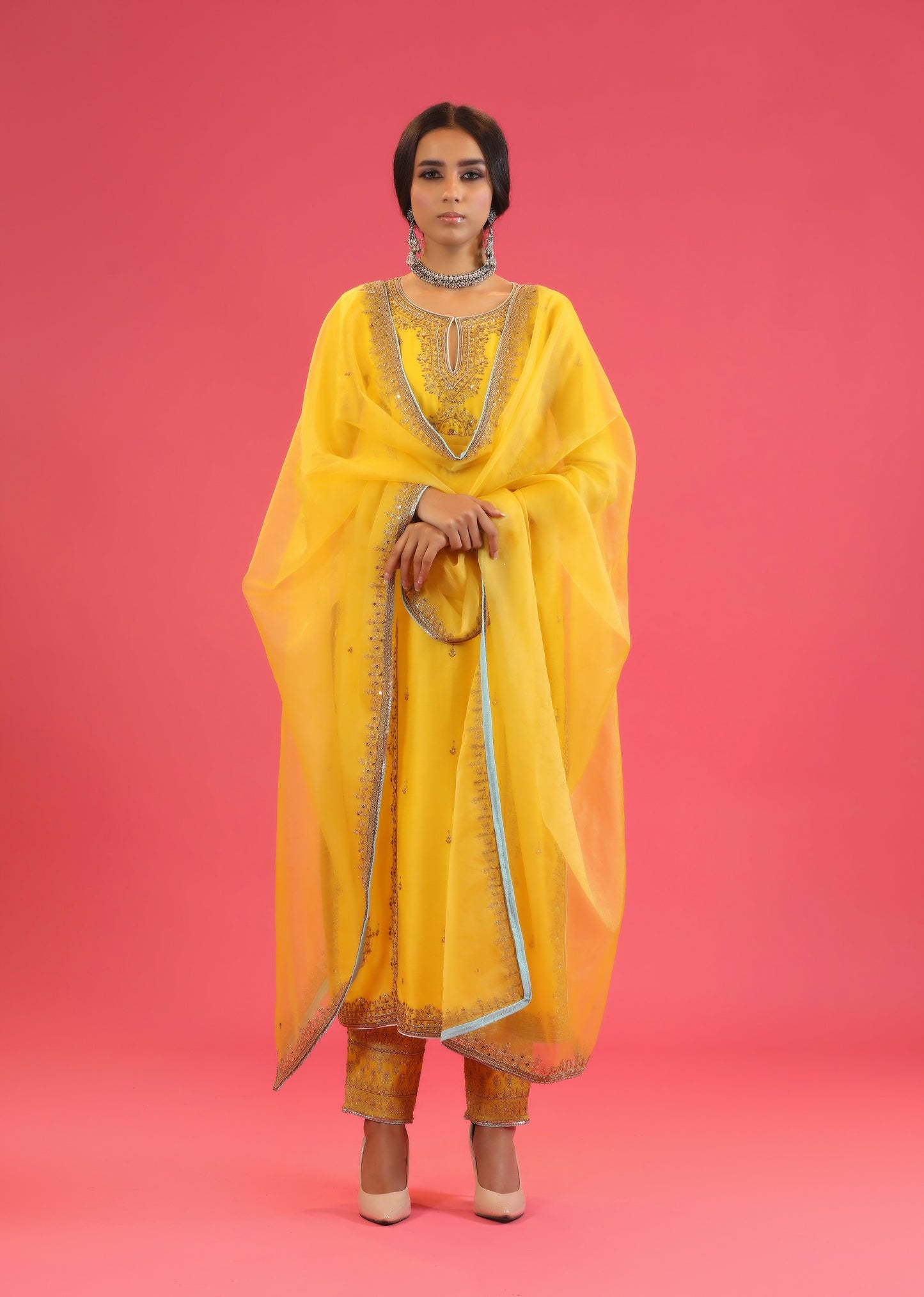 Yellow Chanderi Suit