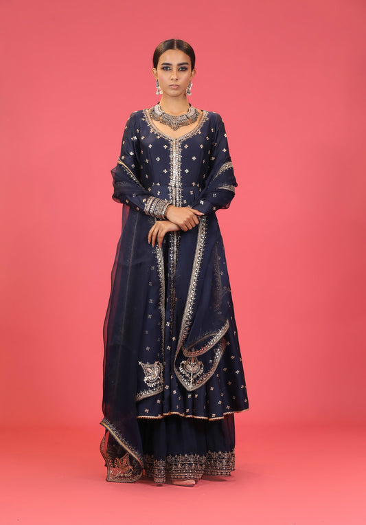 Blue Chanderi Suit