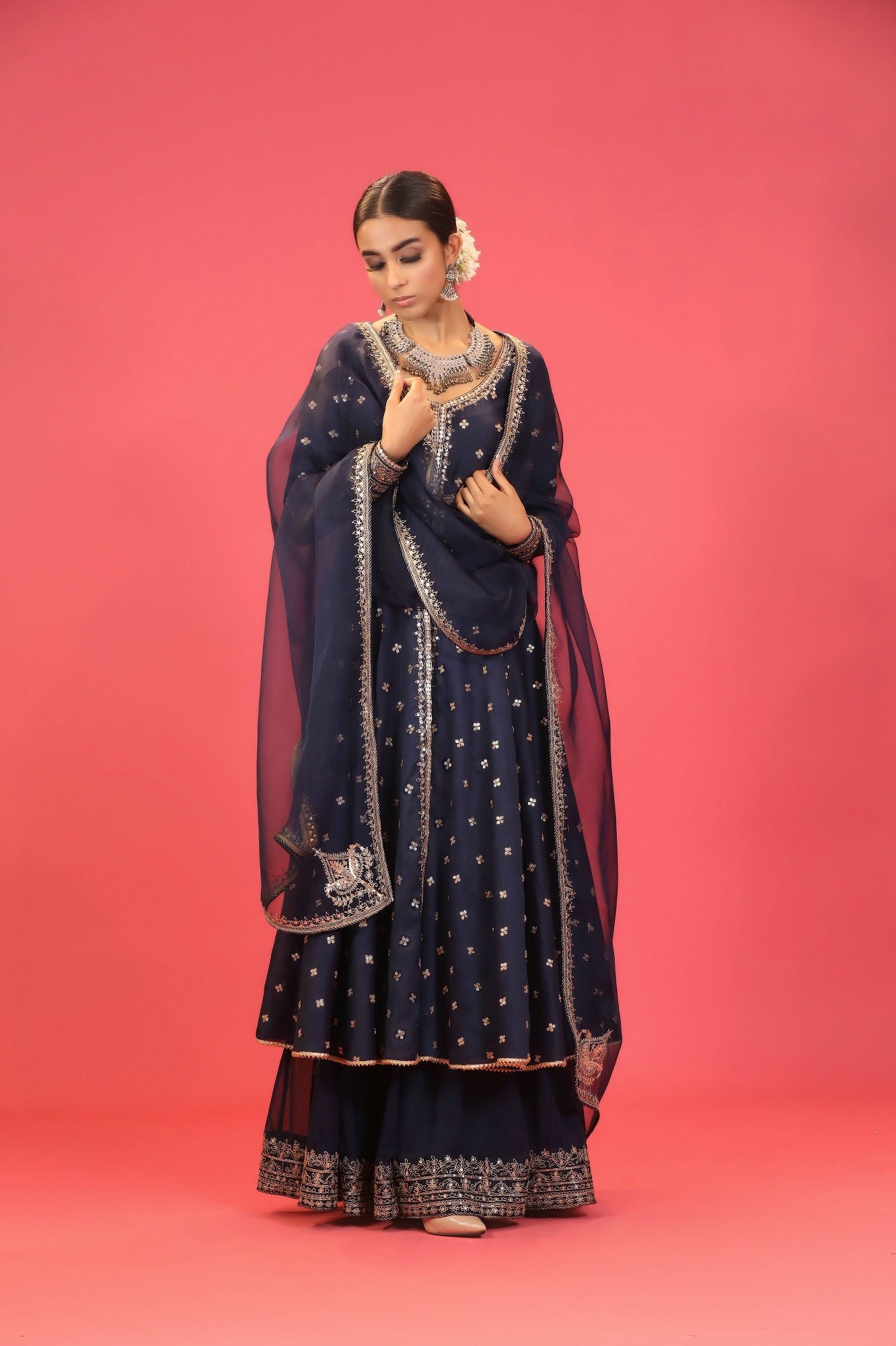 Blue Chanderi Suit