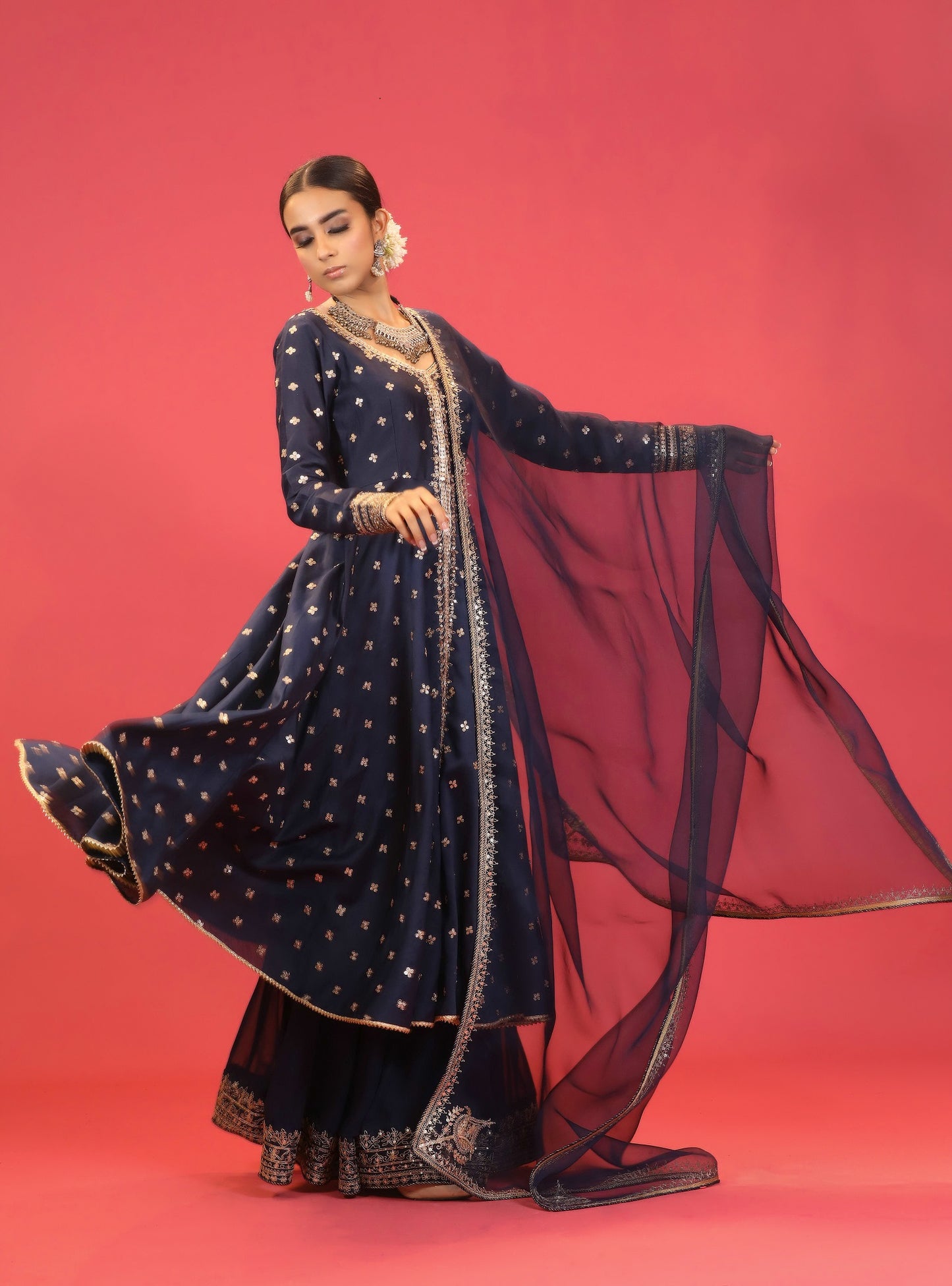 Blue Chanderi Suit