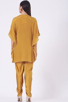 Mustard tunic with dhoti pants set