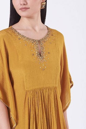 Mustard tunic with dhoti pants set