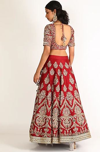 Maroon Lehenga With Bandhej Dupatta Set